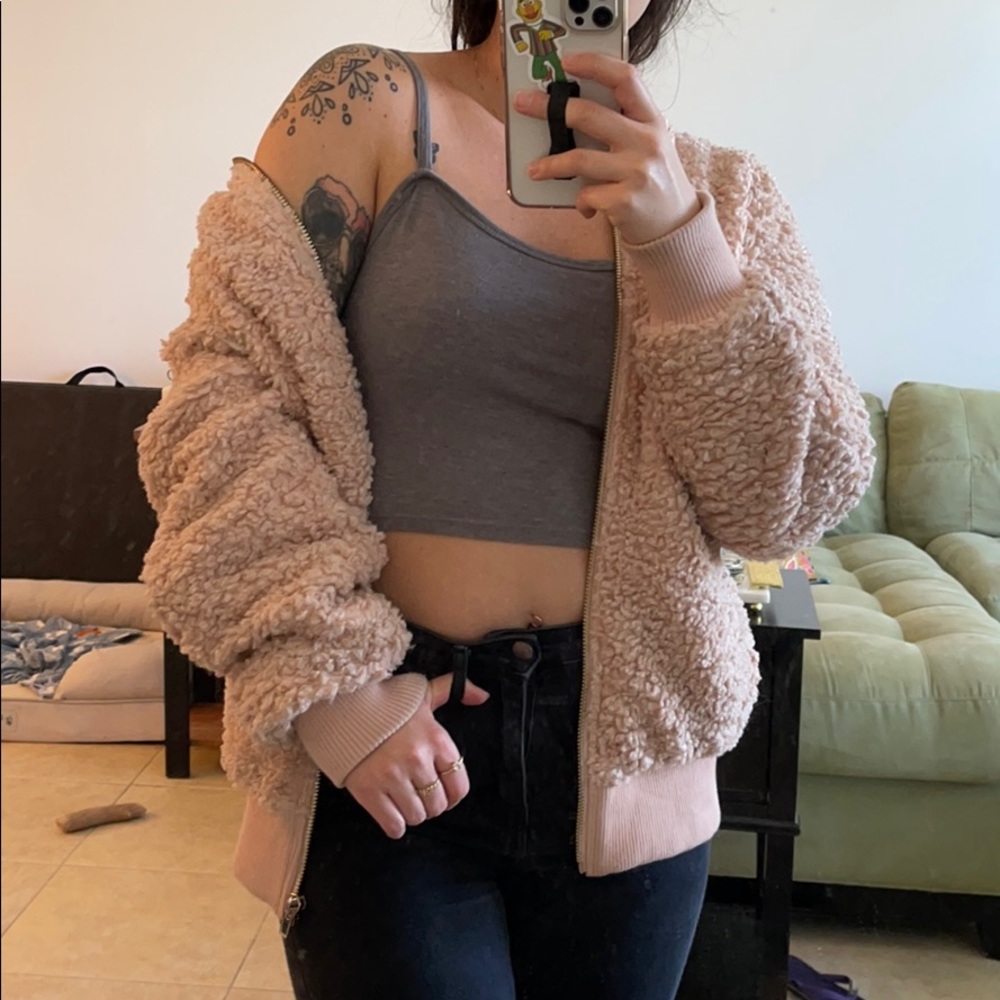 Oversized Sherpa Hooded Jacket